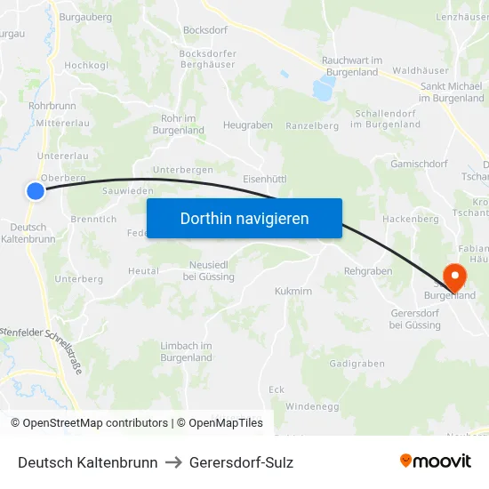 Deutsch Kaltenbrunn to Gerersdorf-Sulz map