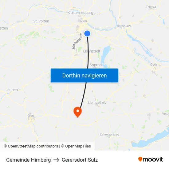 Gemeinde Himberg to Gerersdorf-Sulz map