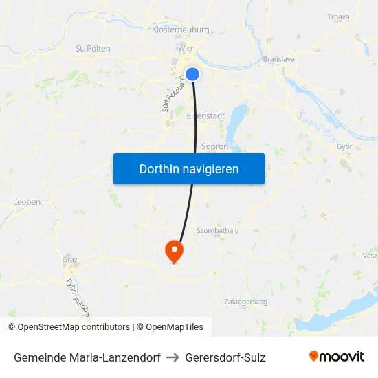Gemeinde Maria-Lanzendorf to Gerersdorf-Sulz map