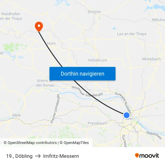 19., Döbling to Irnfritz-Messern map