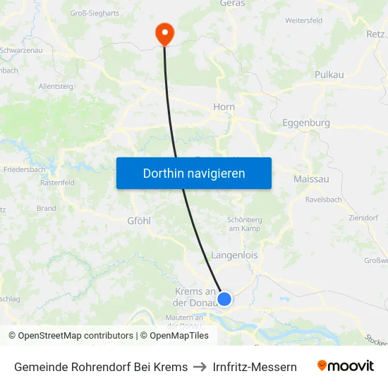 Gemeinde Rohrendorf Bei Krems to Irnfritz-Messern map