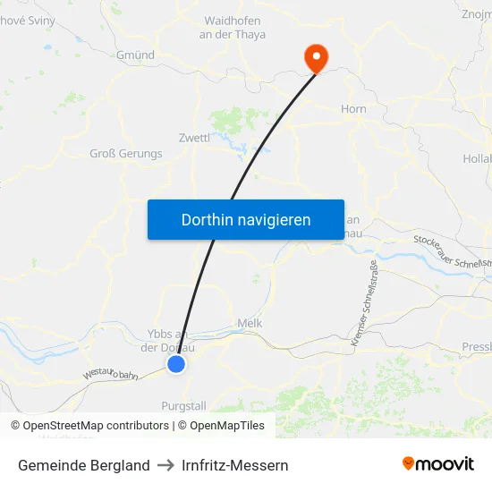 Gemeinde Bergland to Irnfritz-Messern map