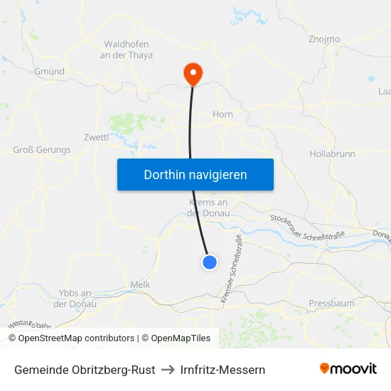 Gemeinde Obritzberg-Rust to Irnfritz-Messern map