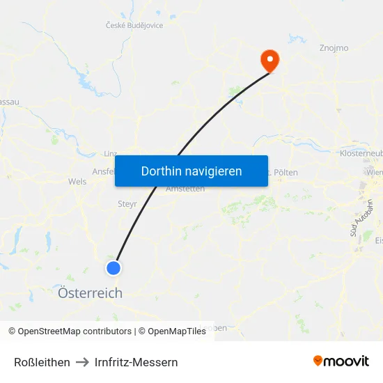 Roßleithen to Irnfritz-Messern map