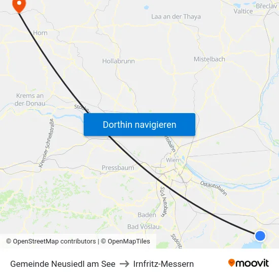 Gemeinde Neusiedl am See to Irnfritz-Messern map