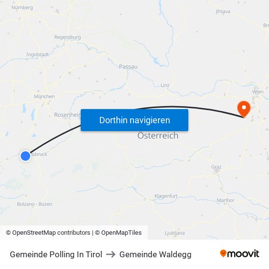 Gemeinde Polling In Tirol to Gemeinde Waldegg map