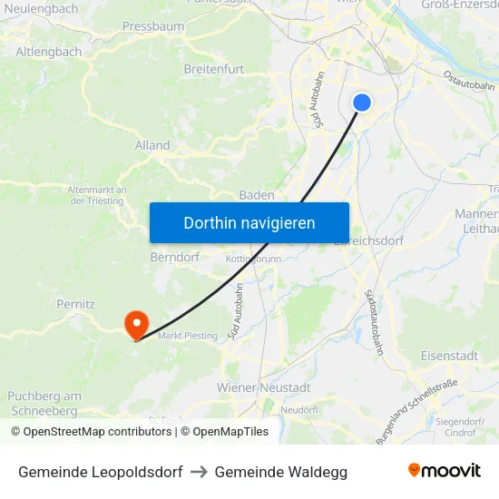 Gemeinde Leopoldsdorf to Gemeinde Waldegg map