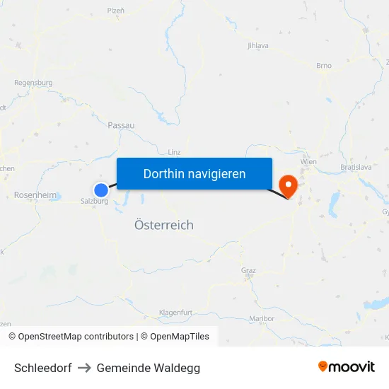 Schleedorf to Gemeinde Waldegg map