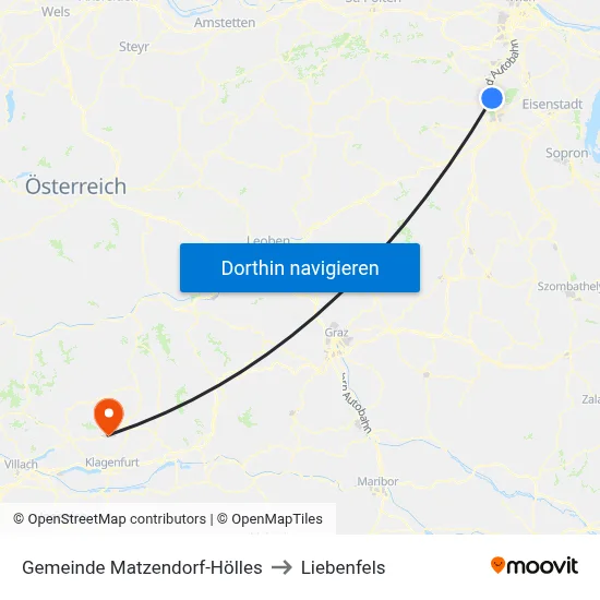 Gemeinde Matzendorf-Hölles to Liebenfels map