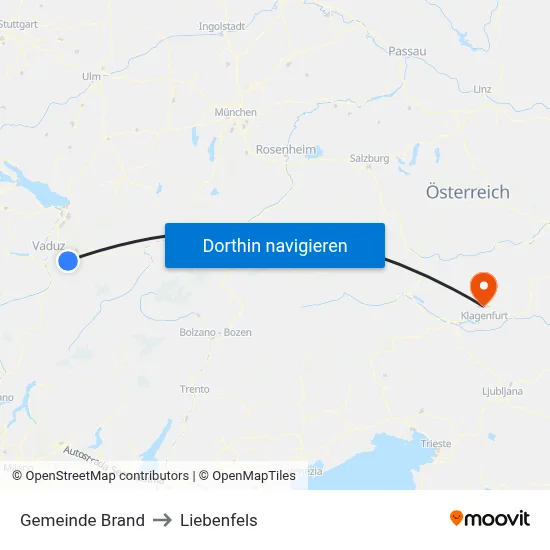 Gemeinde Brand to Liebenfels map
