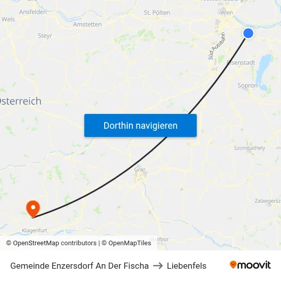Gemeinde Enzersdorf An Der Fischa to Liebenfels map