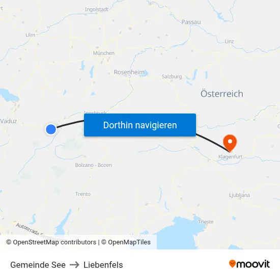 Gemeinde See to Liebenfels map