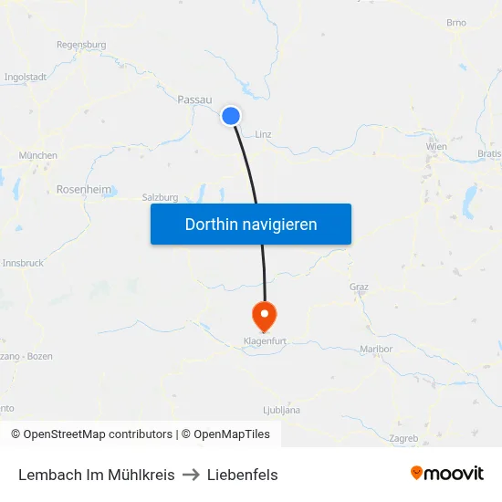 Lembach Im Mühlkreis to Liebenfels map