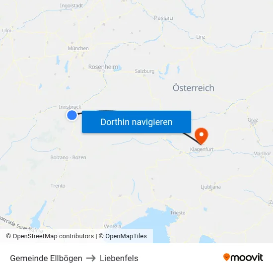 Gemeinde Ellbögen to Liebenfels map