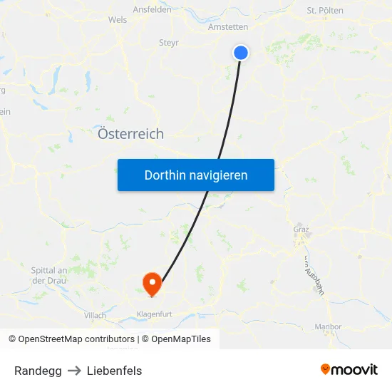 Randegg to Liebenfels map