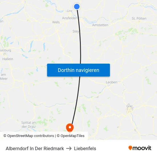 Alberndorf In Der Riedmark to Liebenfels map
