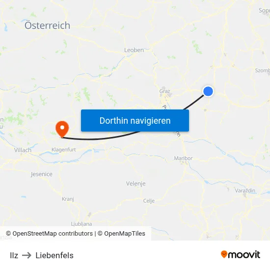 Ilz to Liebenfels map