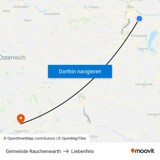 Gemeinde Rauchenwarth to Liebenfels map