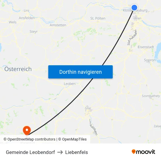 Gemeinde Leobendorf to Liebenfels map