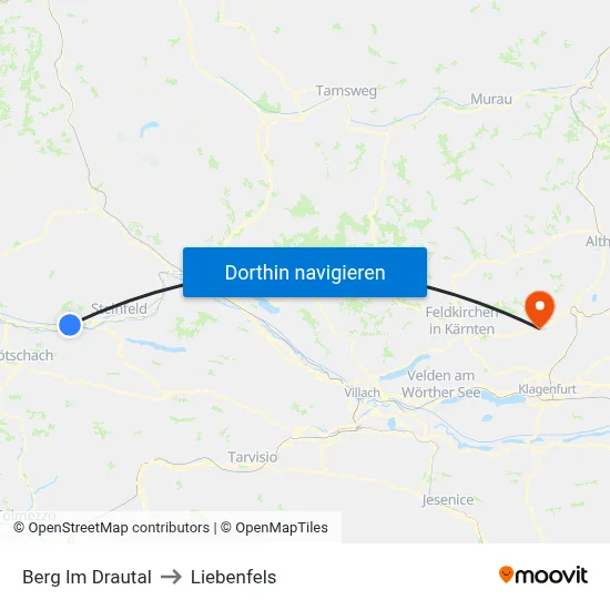 Berg Im Drautal to Liebenfels map
