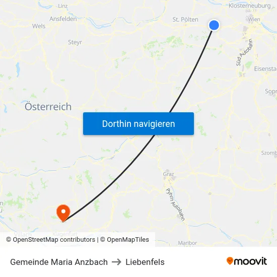 Gemeinde Maria Anzbach to Liebenfels map