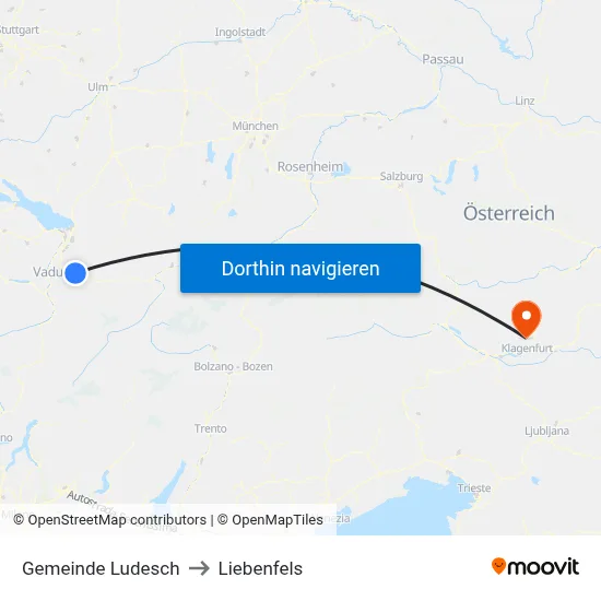 Gemeinde Ludesch to Liebenfels map
