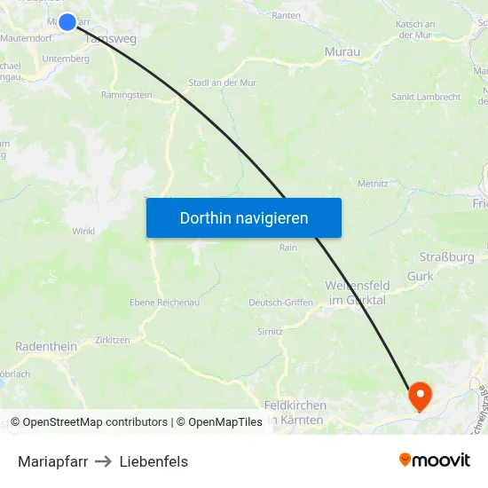 Mariapfarr to Liebenfels map