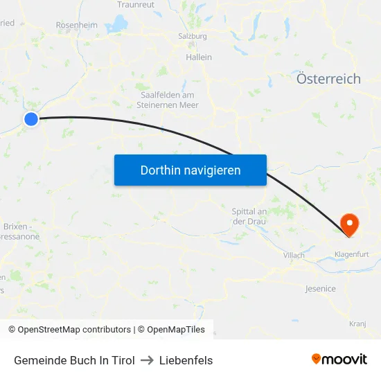 Gemeinde Buch In Tirol to Liebenfels map