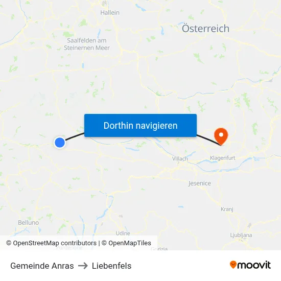 Gemeinde Anras to Liebenfels map