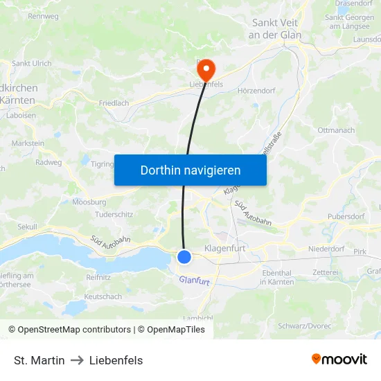 St. Martin to Liebenfels map