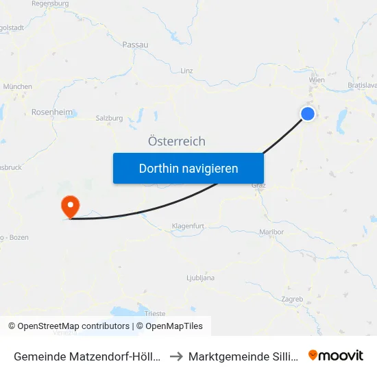Gemeinde Matzendorf-Hölles to Marktgemeinde Sillian map