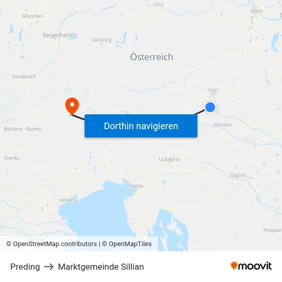 Preding to Marktgemeinde Sillian map