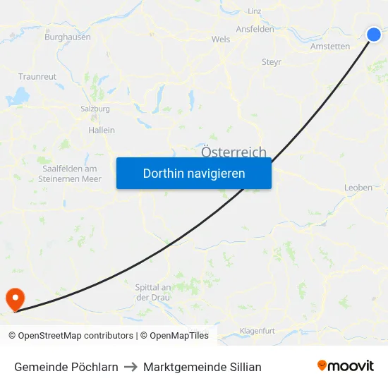 Gemeinde Pöchlarn to Marktgemeinde Sillian map