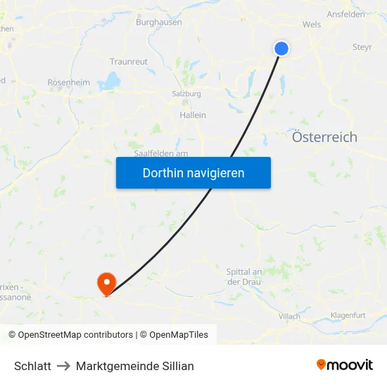 Schlatt to Marktgemeinde Sillian map