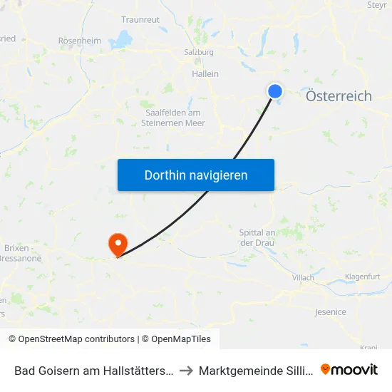 Bad Goisern am Hallstättersee to Marktgemeinde Sillian map