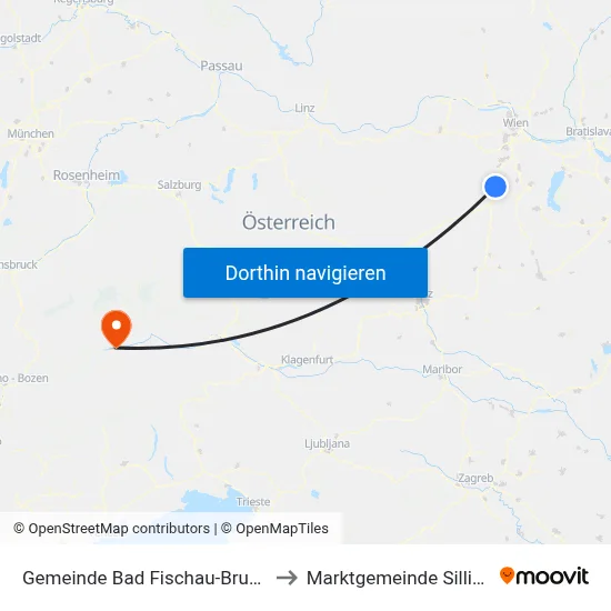 Gemeinde Bad Fischau-Brunn to Marktgemeinde Sillian map