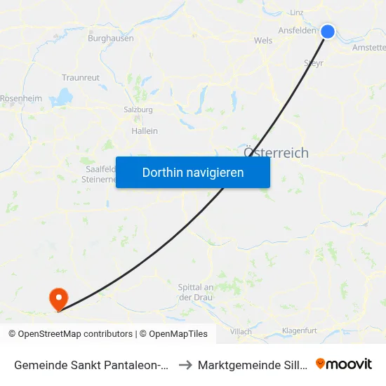 Gemeinde Sankt Pantaleon-Erla to Marktgemeinde Sillian map