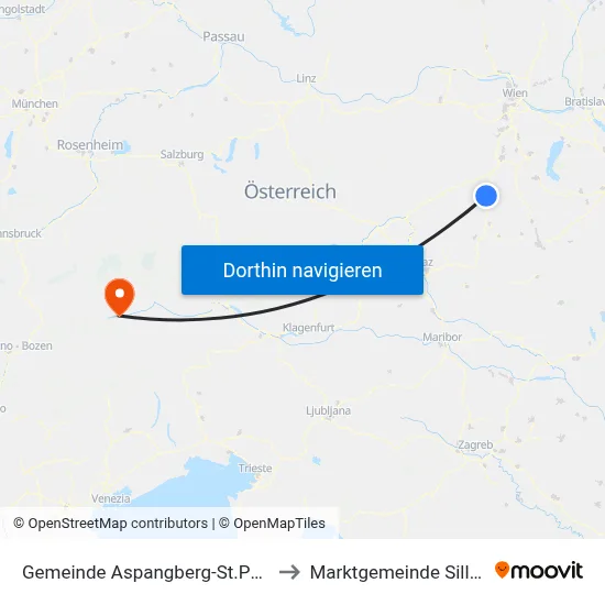 Gemeinde Aspangberg-St.Peter to Marktgemeinde Sillian map