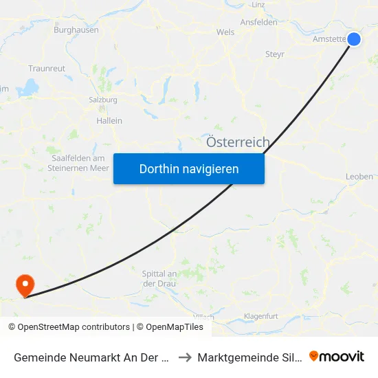 Gemeinde Neumarkt An Der Ybbs to Marktgemeinde Sillian map