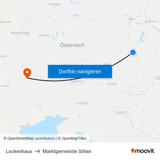 Lockenhaus to Marktgemeinde Sillian map