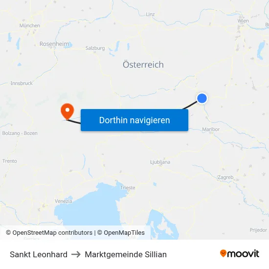 Sankt Leonhard to Marktgemeinde Sillian map