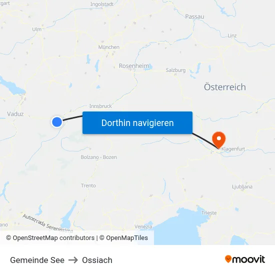 Gemeinde See to Ossiach map