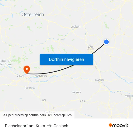 Pischelsdorf am Kulm to Ossiach map