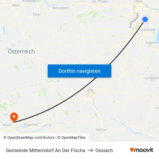 Gemeinde Mitterndorf An Der Fischa to Ossiach map