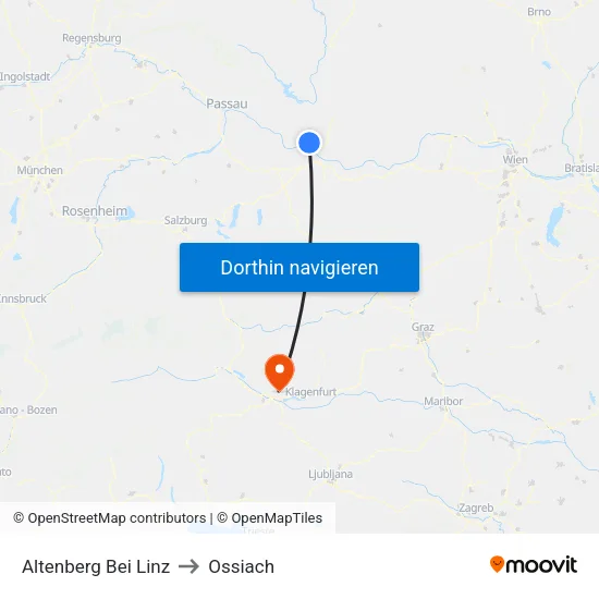 Altenberg Bei Linz to Ossiach map