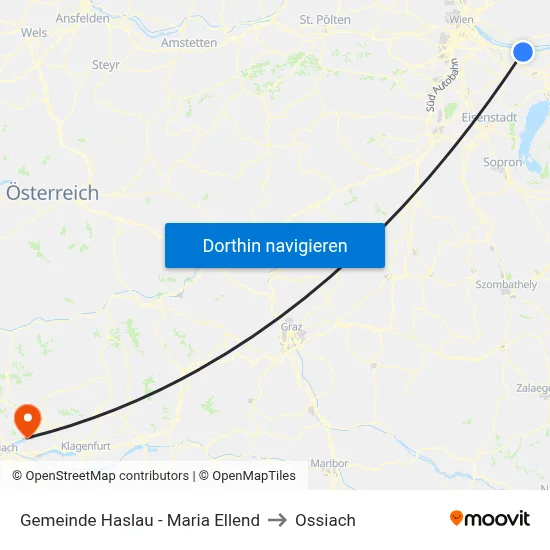 Gemeinde Haslau - Maria Ellend to Ossiach map
