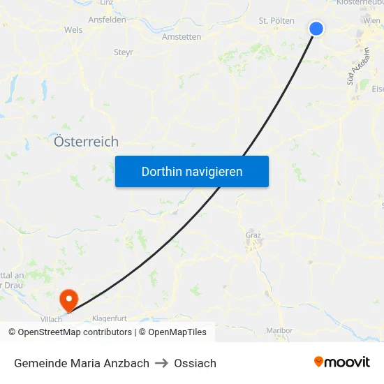 Gemeinde Maria Anzbach to Ossiach map
