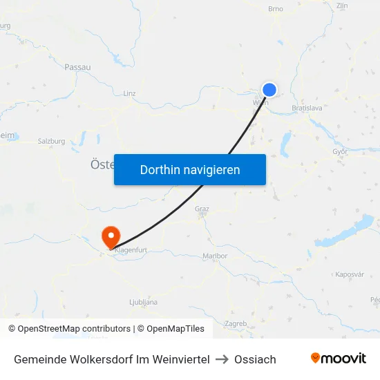 Gemeinde Wolkersdorf Im Weinviertel to Ossiach map