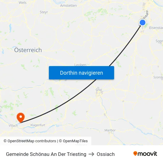 Gemeinde Schönau An Der Triesting to Ossiach map