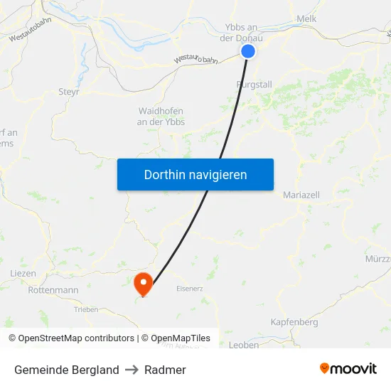 Gemeinde Bergland to Radmer map